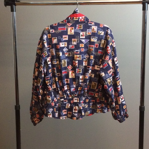 L Line-Up navy international travel stamp with golfers pattern jacket - Picture 2 of 16